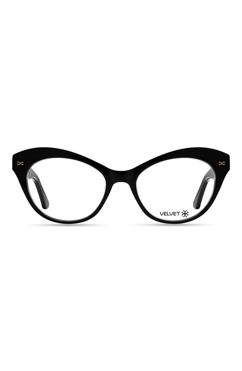 Velvet Eyewear Minnie 54mm Cat Eye Optical Glasses, Main, color, Black