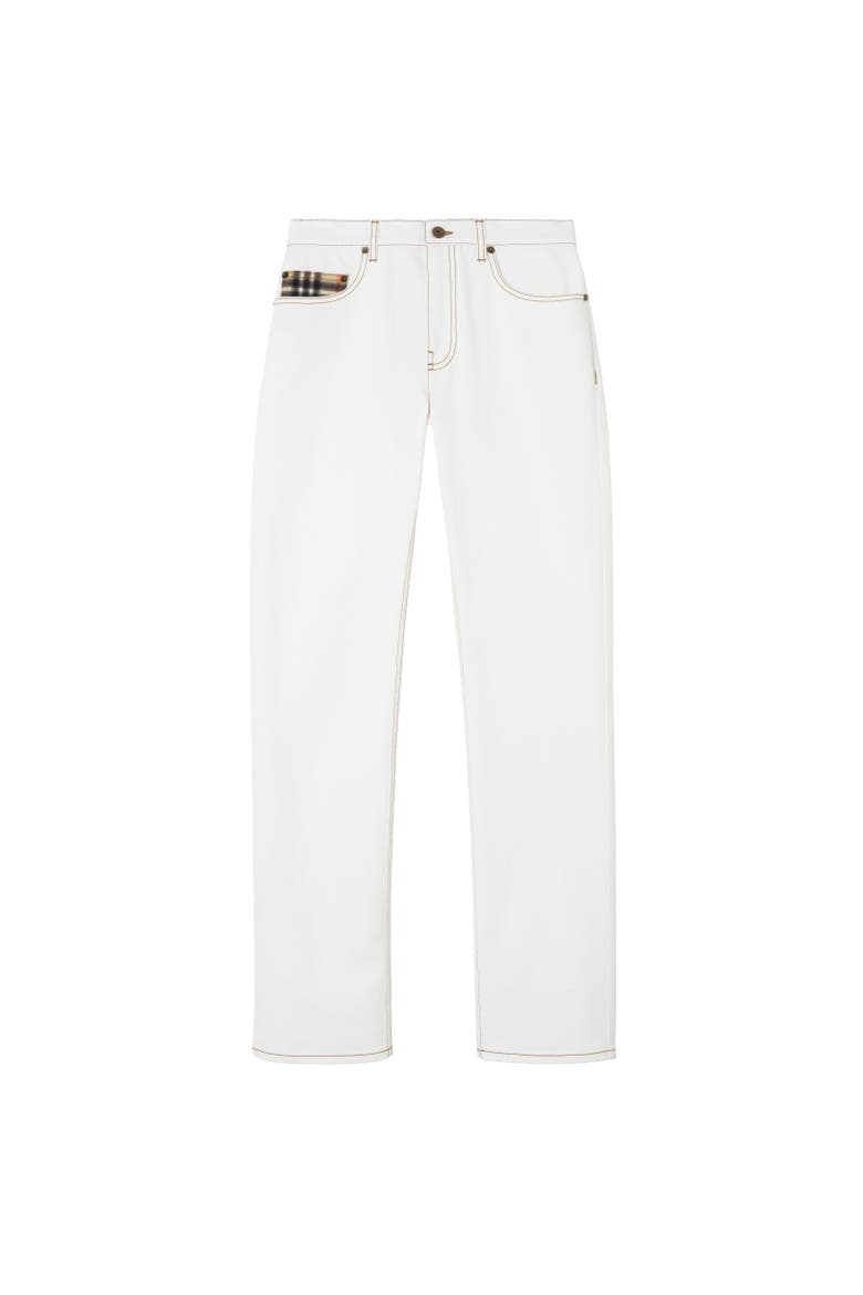 Mid-rise Straight Jeans, Alternate, color, Optic white