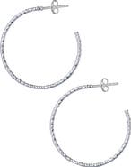 Argento Vivo Sterling Silver Diamond Cut Hoop Earrings