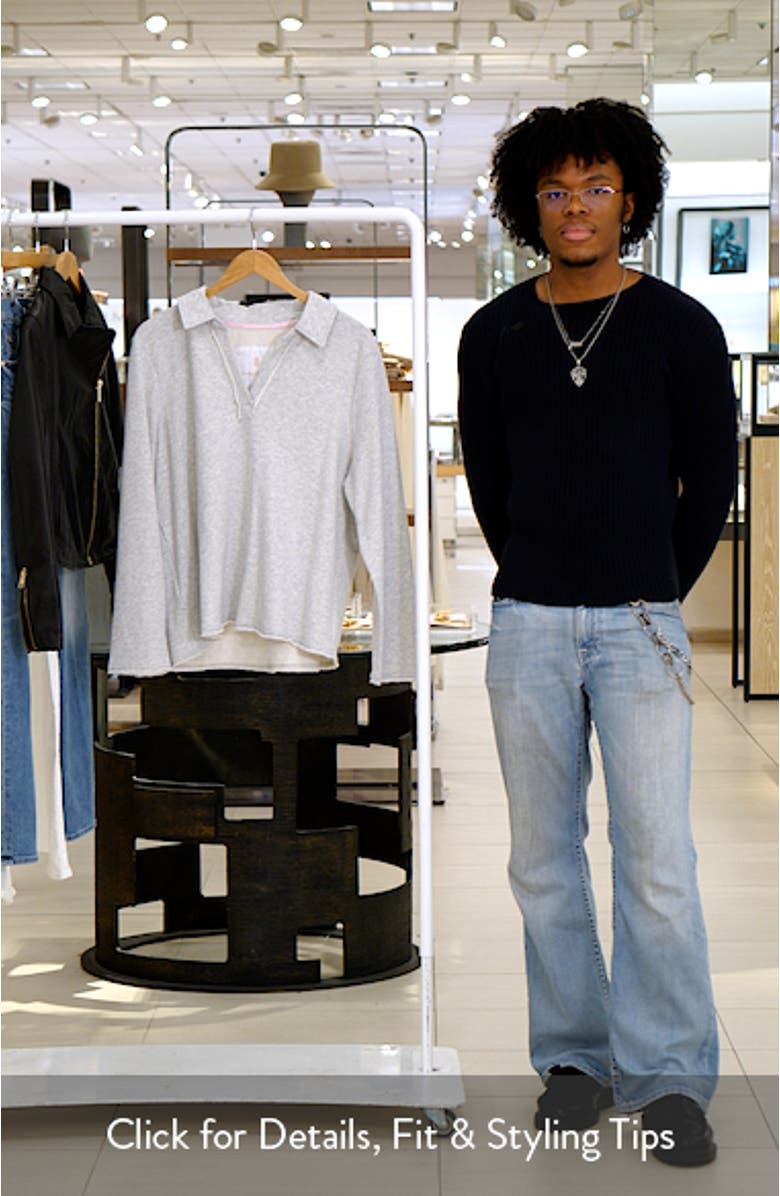 Marina del Mar Cotton Johnny Collar Sweatshirt, sales video thumbnail