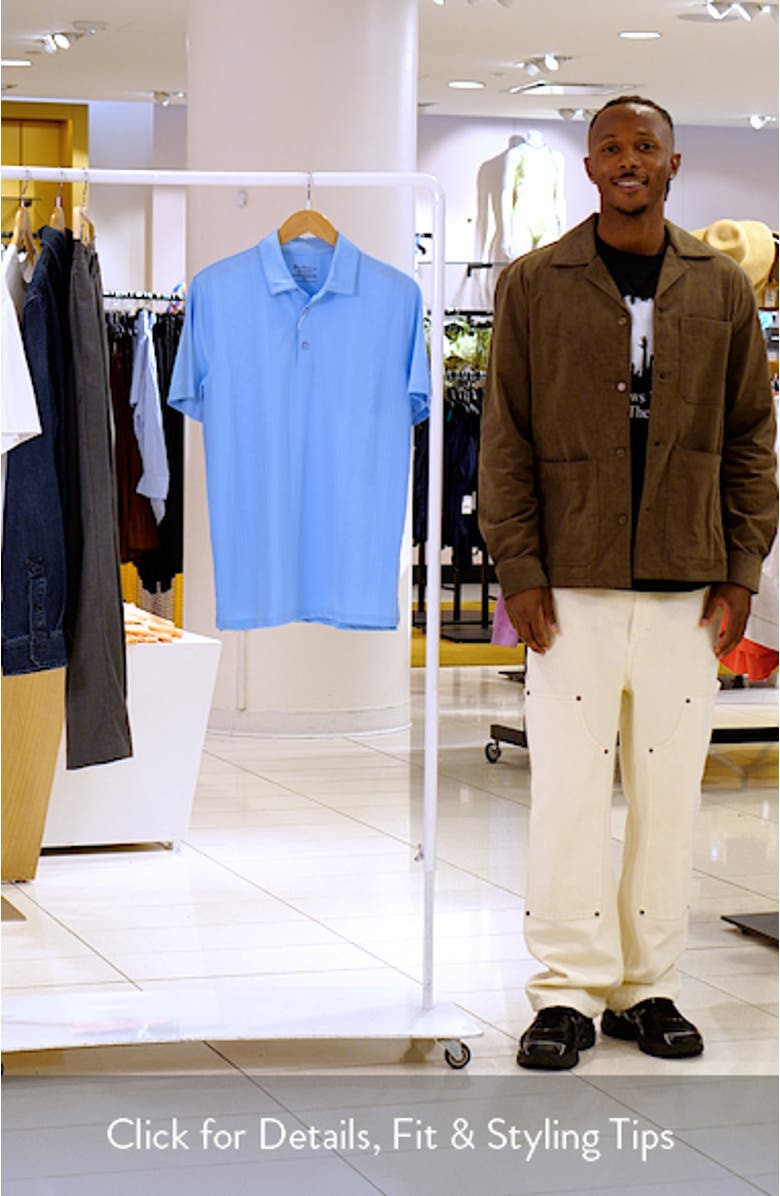 Tonal Diamond Jacquard Performance Golf Polo, sales video thumbnail