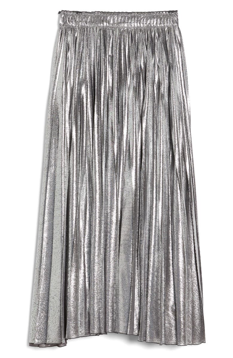 Weekend Max Mara Gamma Metallic Pleated Skirt, Alternate, color, 