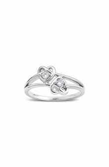 Cubic Zirconia Double Heart Ring