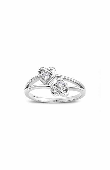 Cubic Zirconia Double Heart Ring