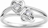 Queen Jewels Cubic Zirconia Double Heart Ring