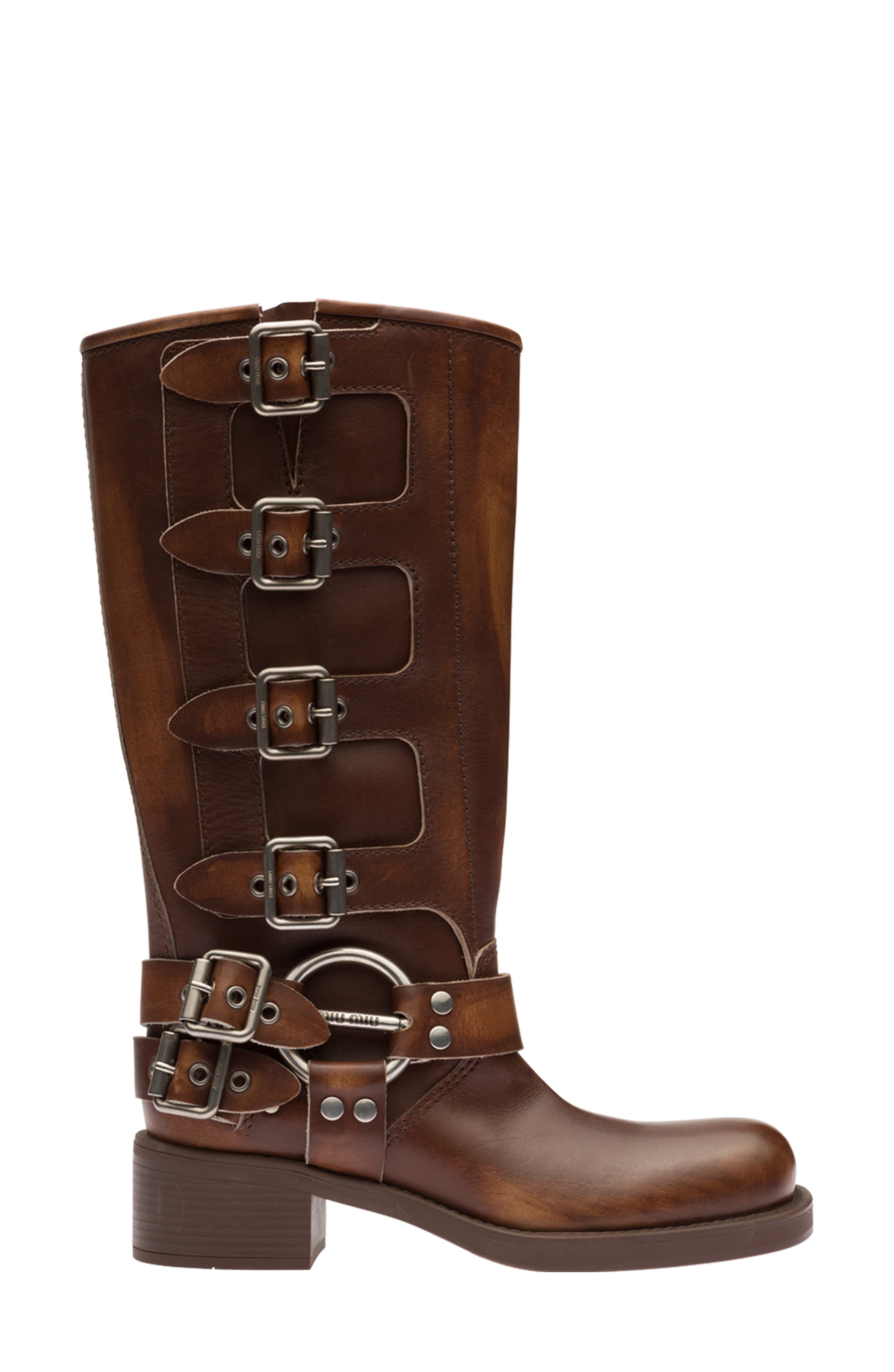 Miu Miu Buckles Harness Boot, Alternate, color, 