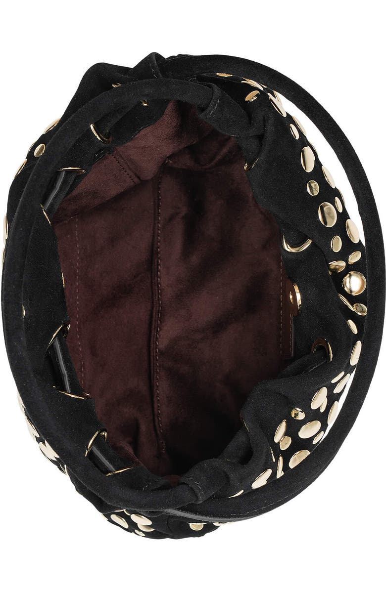 Jeffrey Campbell Lil-Brat Leather Handbag, Alternate, color, Black Suede Gold