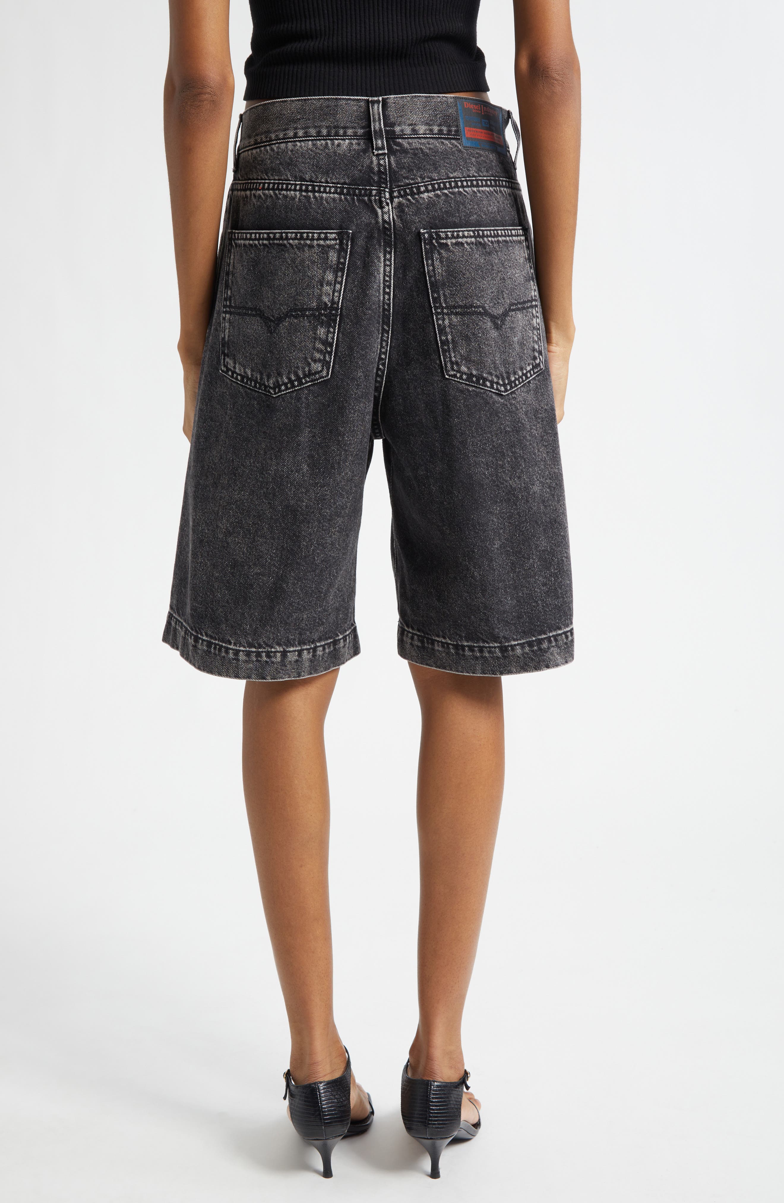 De-Sire Oval D Cutout Denim Bermuda Shorts - image 2