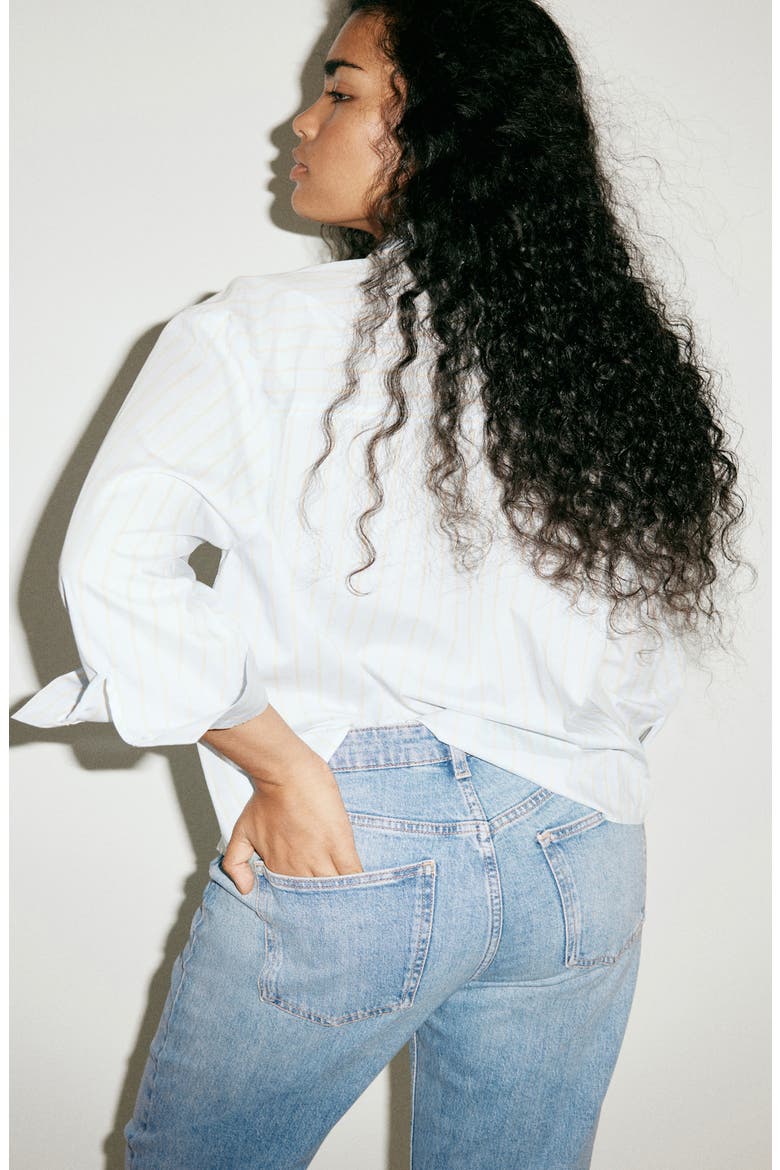 High Waist Ankle Mom Jeans, Alternate, color, LIGHT MEDIUM BLUE