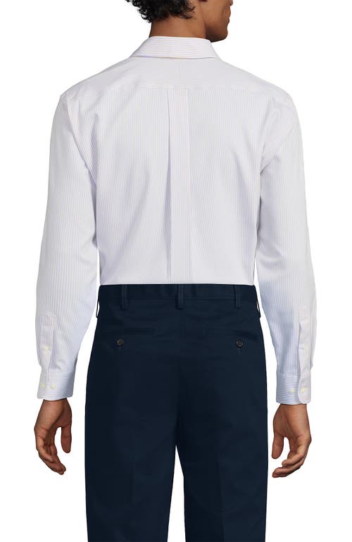 Lands' End Traditional Fit Solid No Iron Supima Pinpoint Buttondown Collar Dress Shirt In White