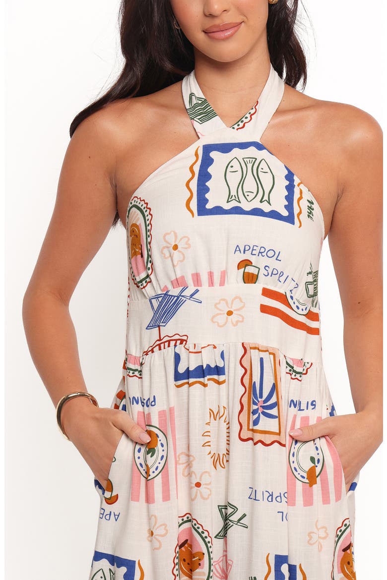 Jelena Printed Maxi Halter Dress, Alternate, color, OCEAN OASIS