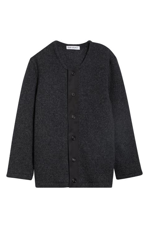 Liner Wool Blend Cardigan