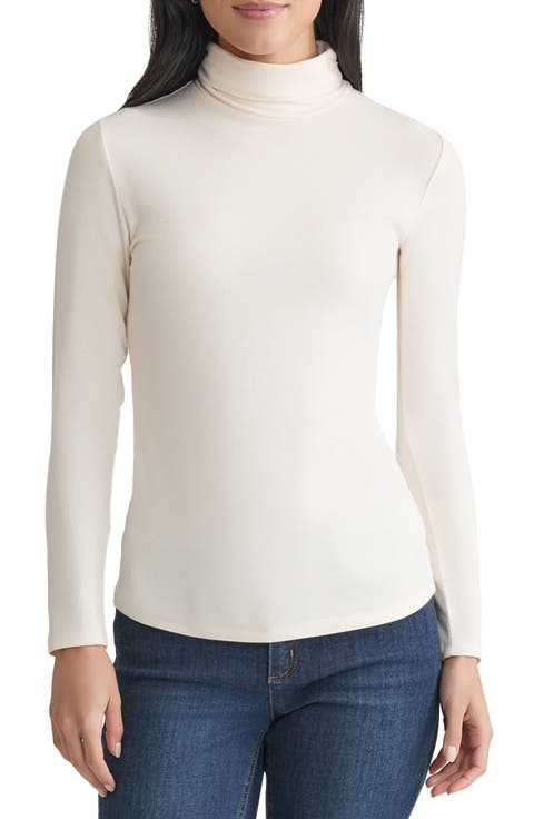 Shirred Turtleneck Top