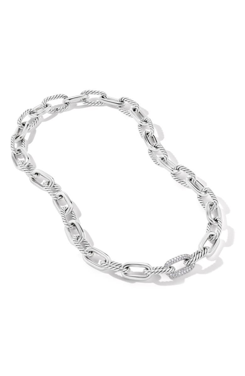 David Yurman DY Madison Pavé Diamond Link Necklace, Alternate, color,