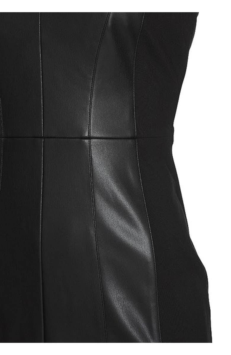 LASCANA Women's Fauxeather Dress, Alternate, color, Black