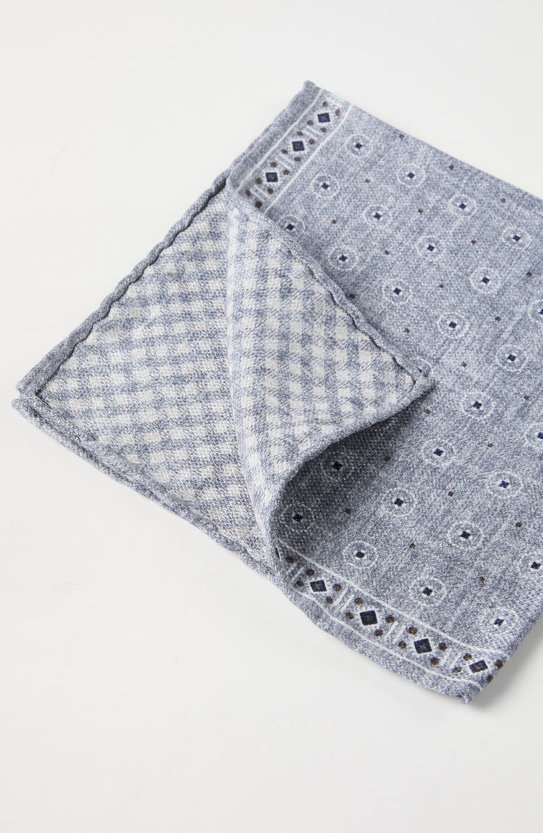 Brunello Cucinelli Silk pocket square, Alternate, color, Grey