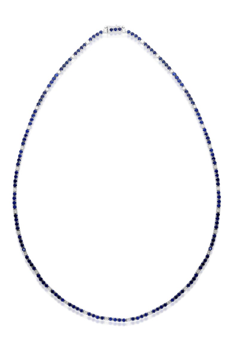 Sapphire & Diamond Eternity Necklace, Main, color, WHITE/ DIAMOND/ SAPPHIRE