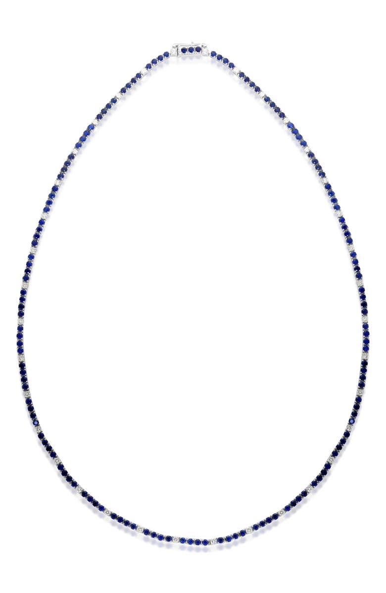 VALANI ATELIER Sapphire & Diamond Eternity Necklace, Main, color, 