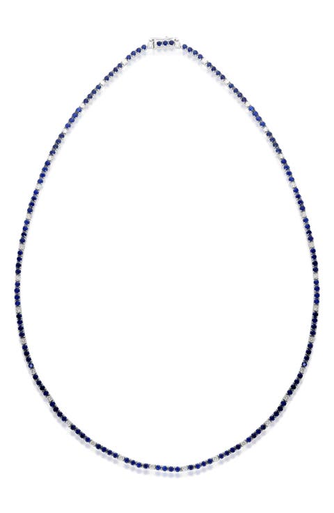 Sapphire & Diamond Eternity Necklace