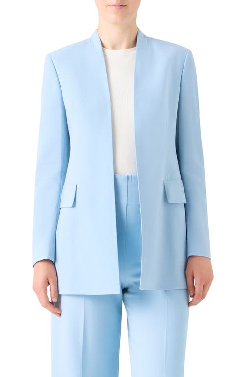Akris Alvar Wool Blend Double Face Cardigan Jacket In Blue