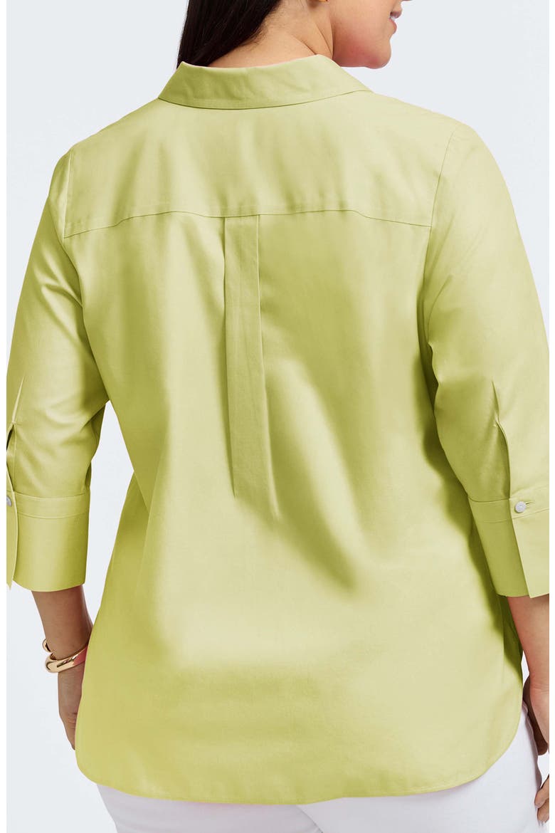 Madison Non-Iron Three-Quarter Sleeve Cotton Button-Up Shirt, Alternate, color, PISTACHIO