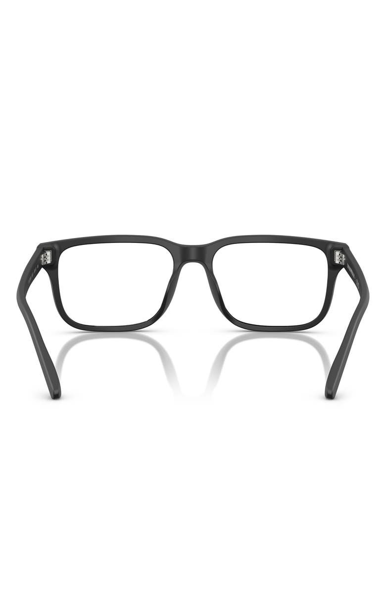 Emporio Armani 56mm Rectangle Optical Glasses, Alternate, color, Matte Black / Demo Lens