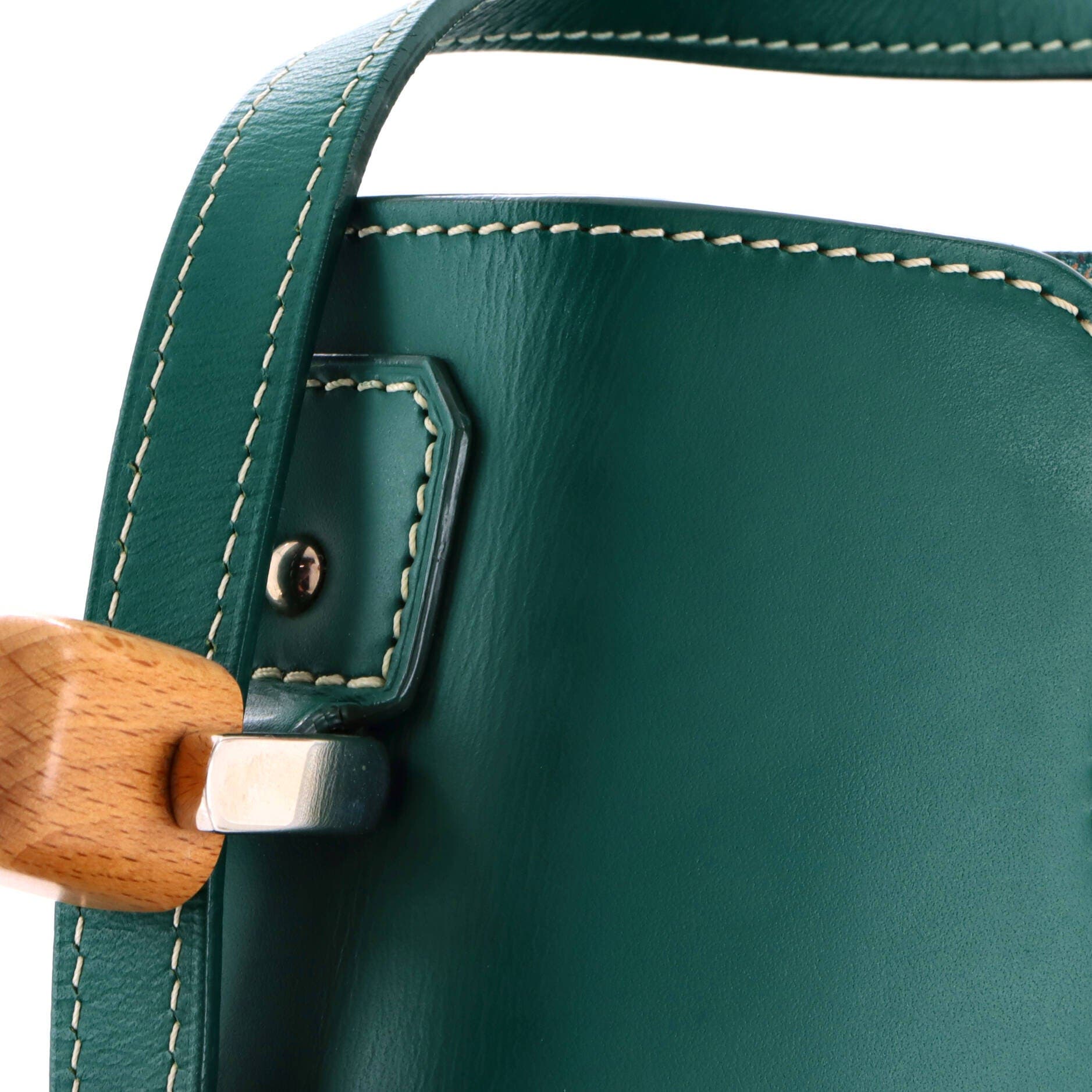 Saigon Top Handle Bag Coated Canvas with Leather PM, Alternate, color, Green