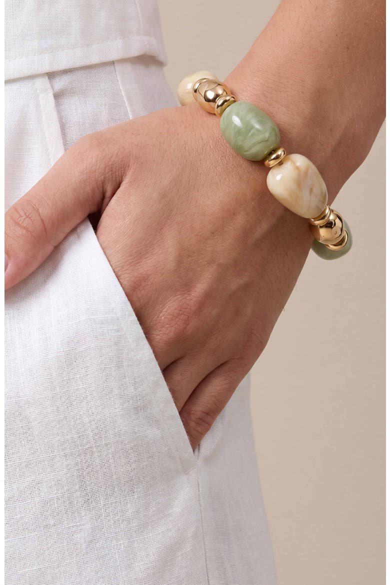 Serene Stone Stretch Bracelet, Alternate, color, BEIGE