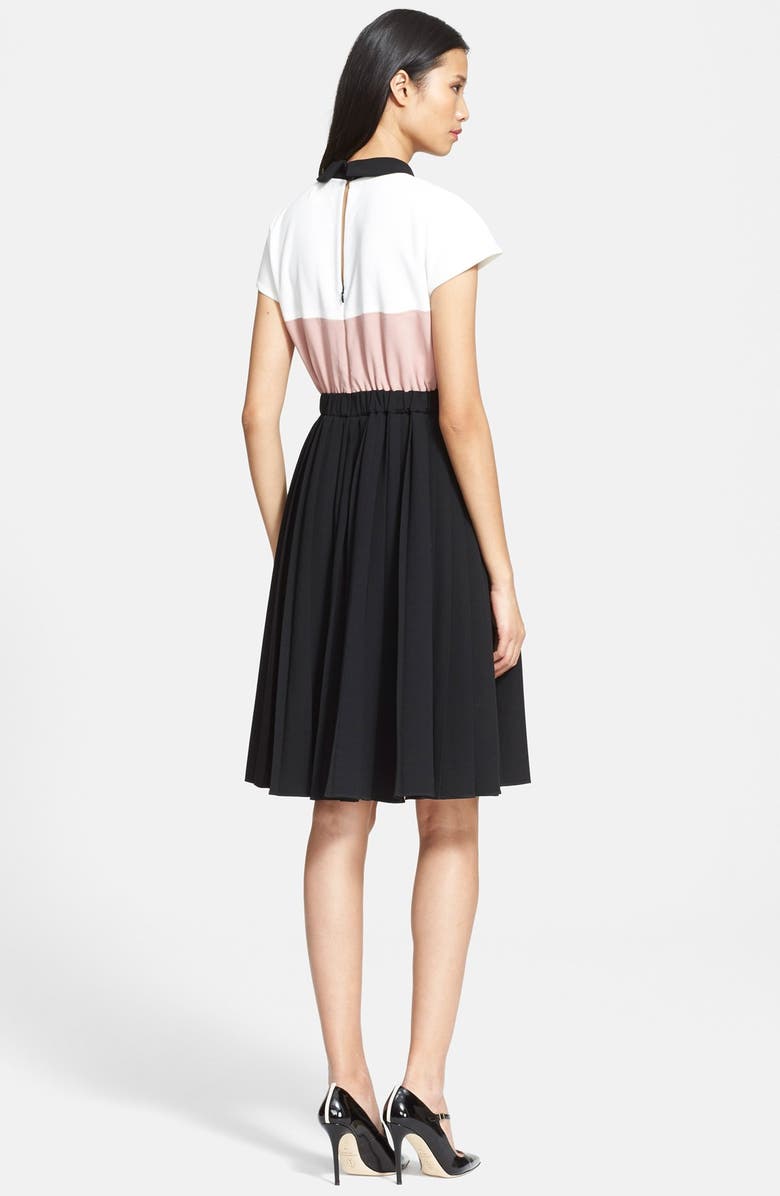 Kate Spade New York colorblock crepe pleated dress, Alternate, color,