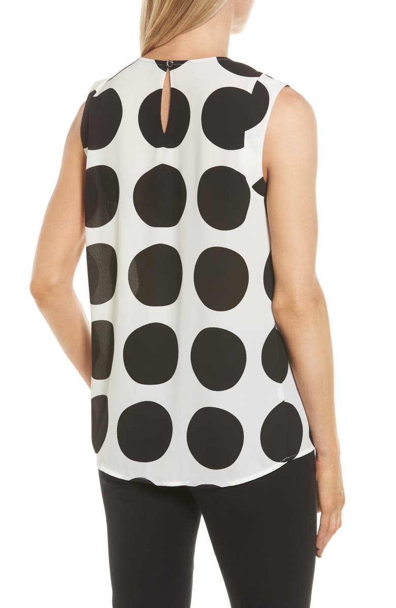 Vince Camuto Pleat Polka Dot Blouse, Alternate, color, 