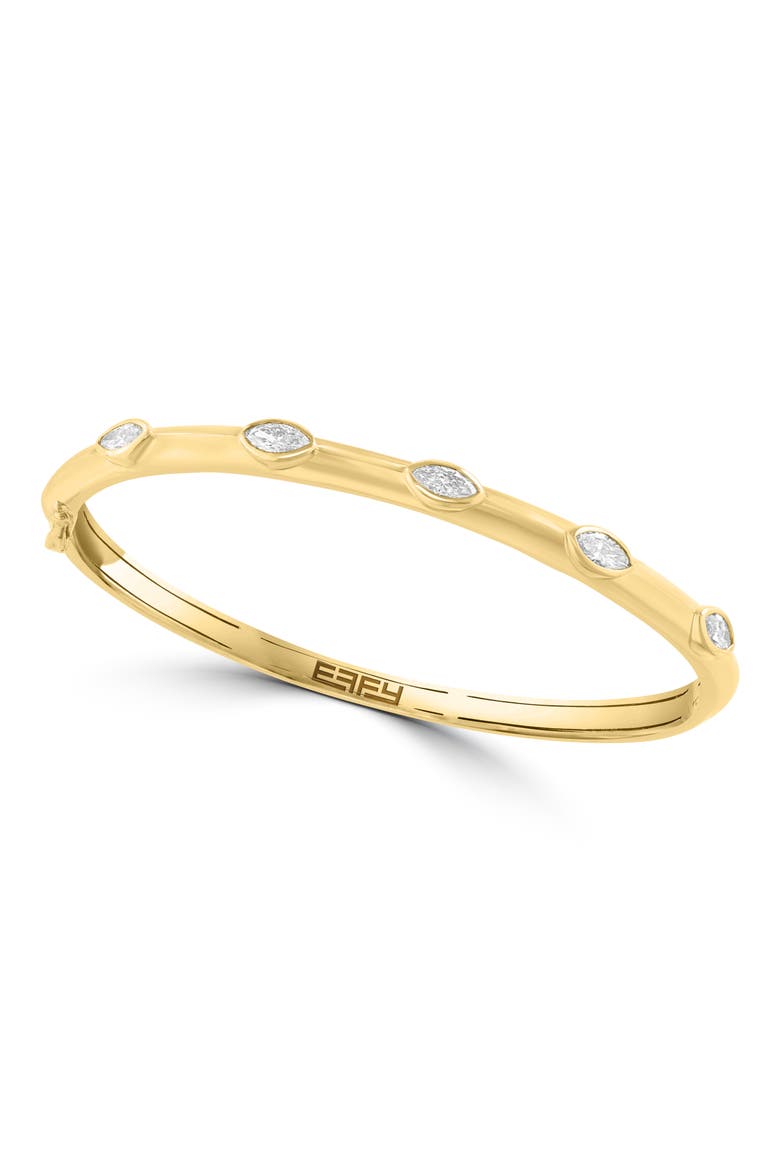 14K Gold Plated Sterling Silver Lab Grown Diamond Bangle Bracelet, Main, color, GOLD
