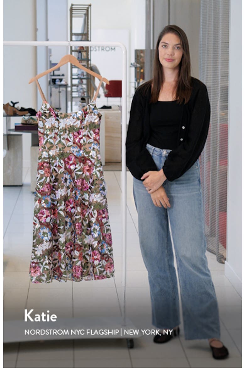Uma Sequin Floral Cocktail Dress video