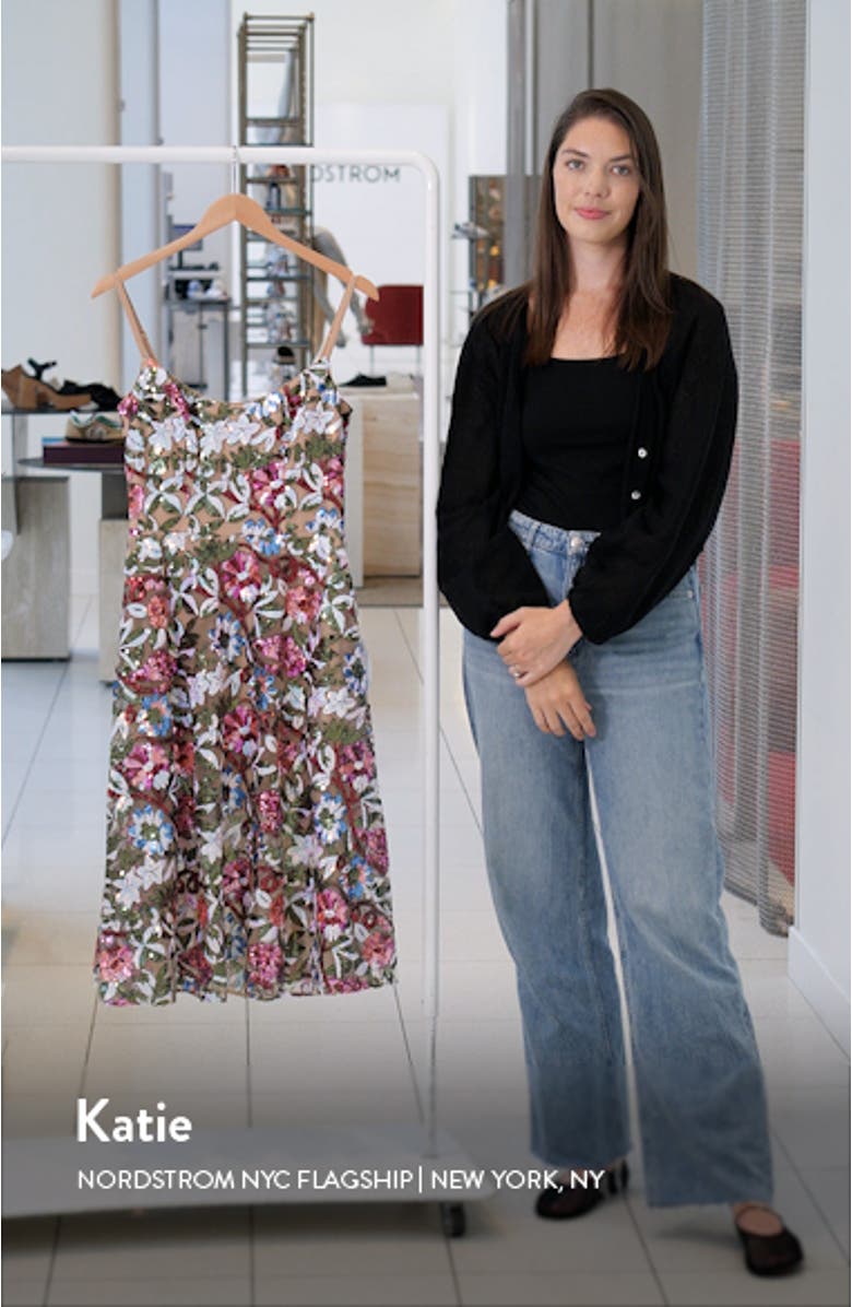Uma Sequin Floral Cocktail Dress, sales video thumbnail
