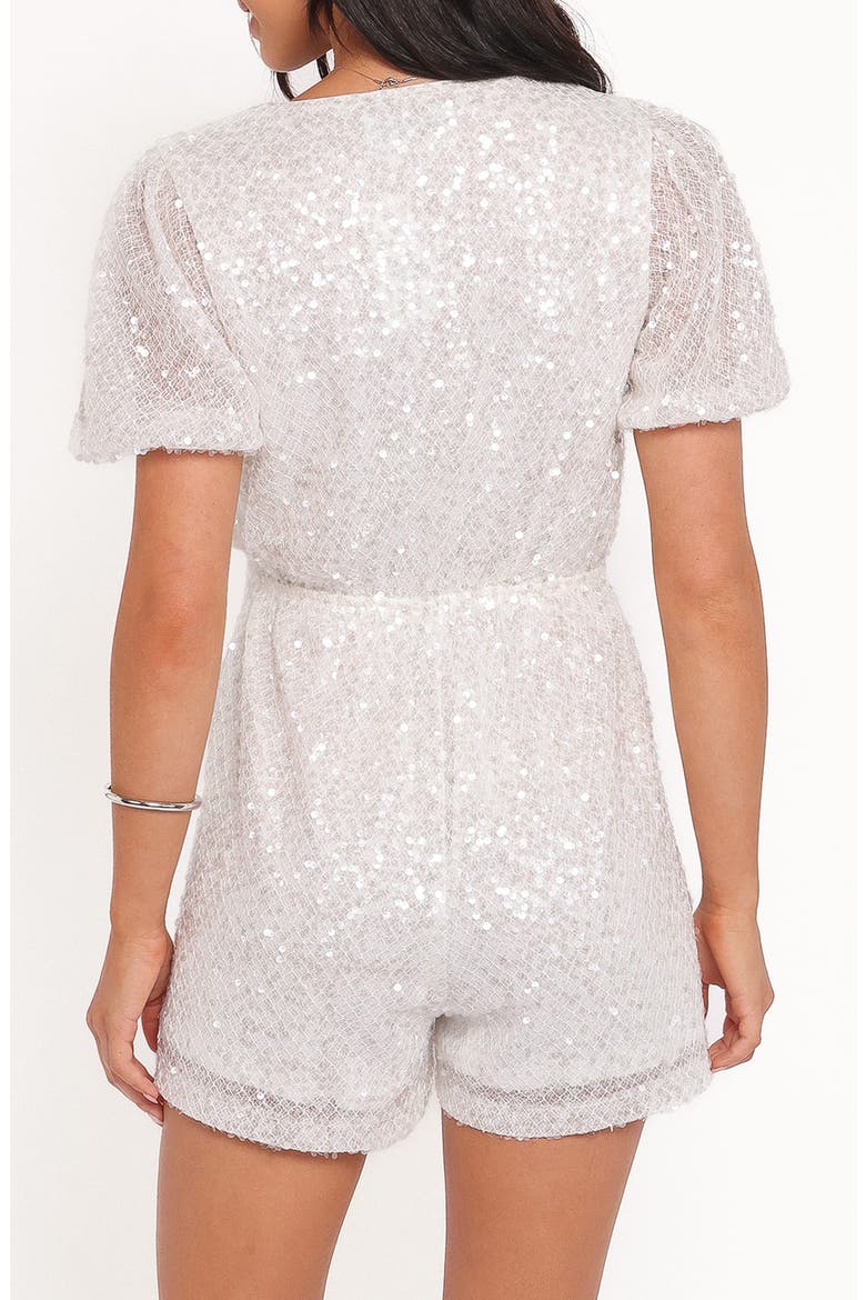 Varity Puff Sleeve Romper, Alternate, color, WHITE