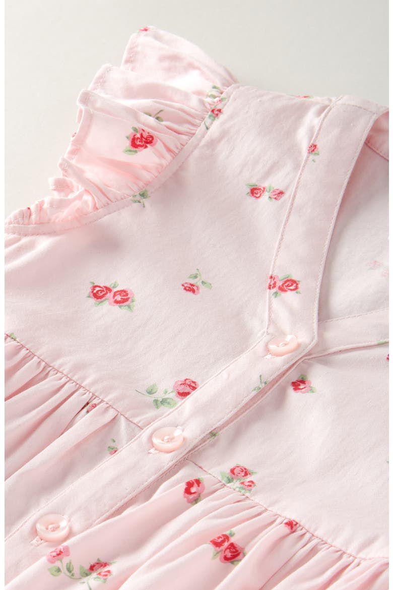 Kids' Flutter Sleeve Cotton Dress, Alternate, color, PINK AMOUR FAIR ROSES