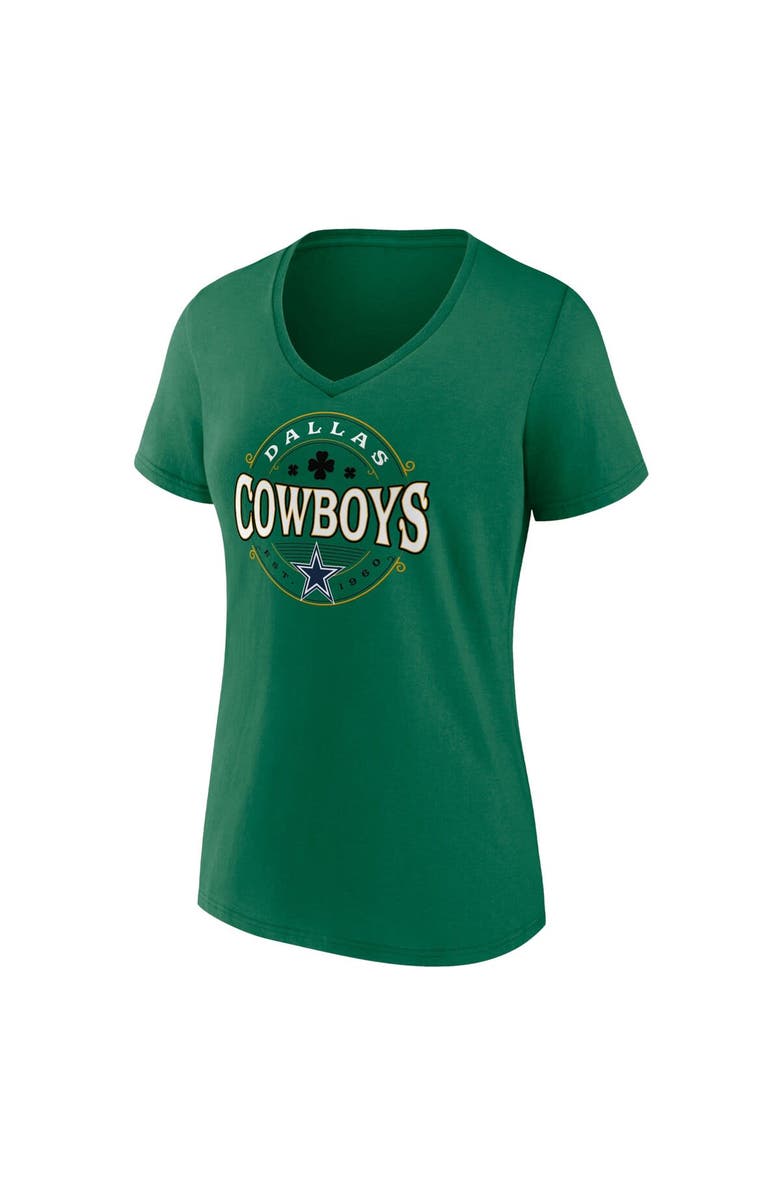 FANATICS Women's Fanatics Branded Green Dallas Cowboys Lucky Celtic V-Neck T-Shirt, Alternate, color, Green