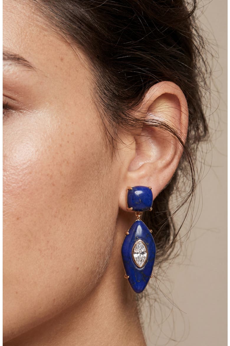 Desert Stone Drop Earrings, Alternate, color, LAPIS