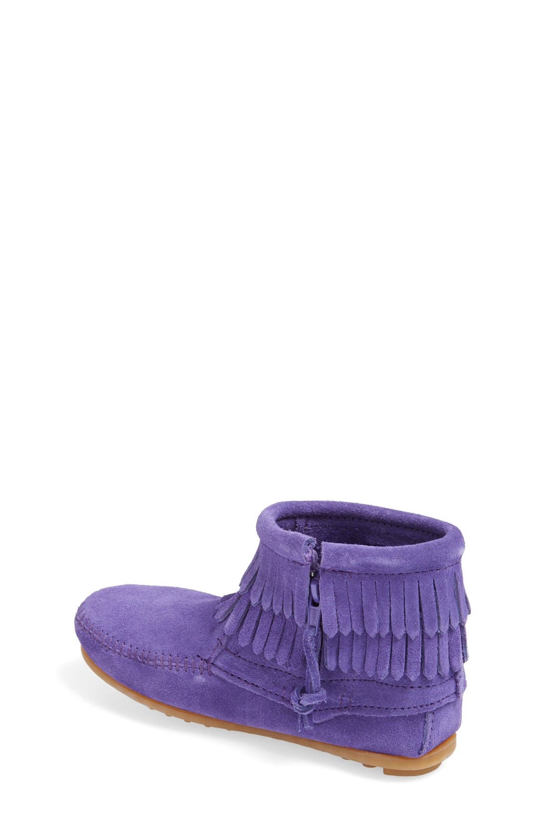 Minnetonka Double Fringe Moccasin, Alternate, color, 