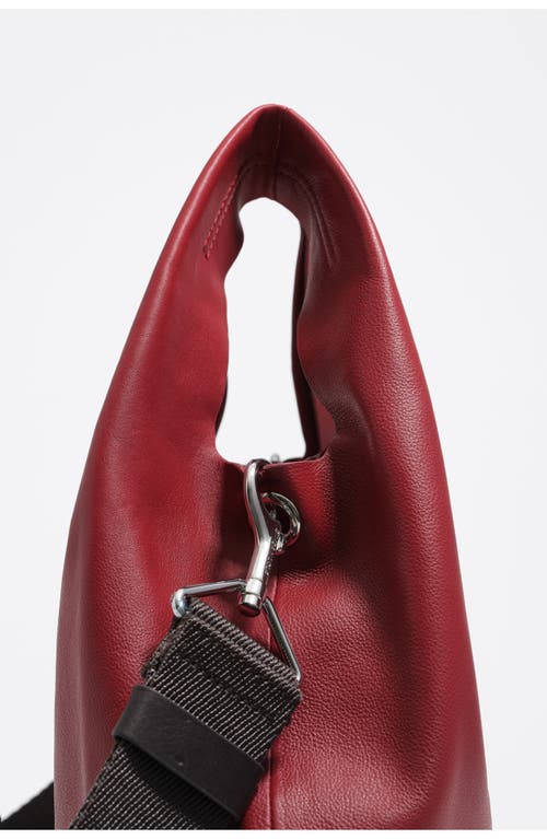 Bimba Y Lola Medium Leather Paper Bag In Red