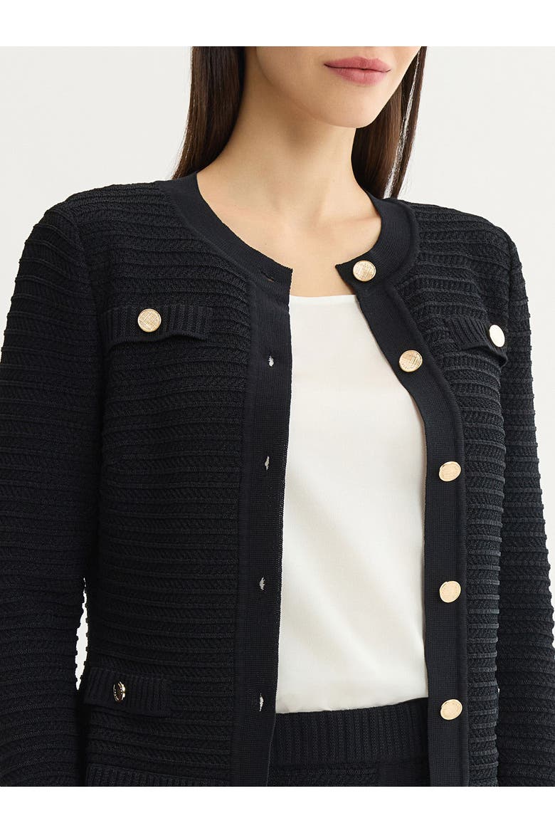 Monochromatic Ottoman Knit Jacket, Alternate, color, Black