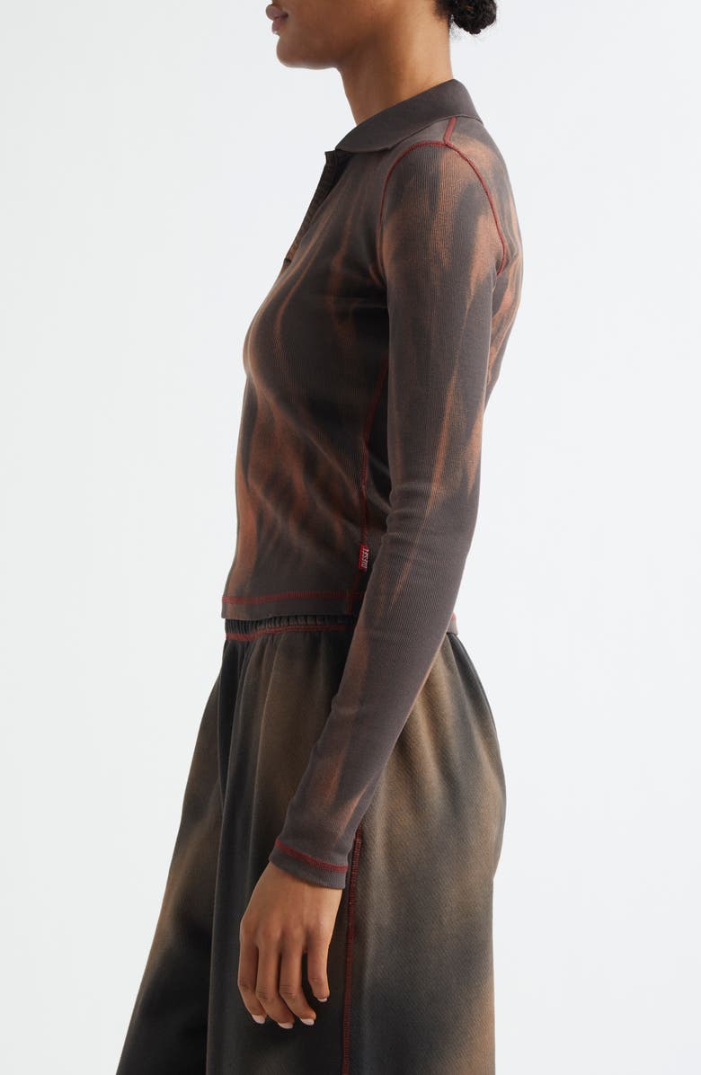 DIESEL<sup>®</sup> T-Ribs Long Sleeve Stretch Cotton Rib Polo, Alternate, color, 