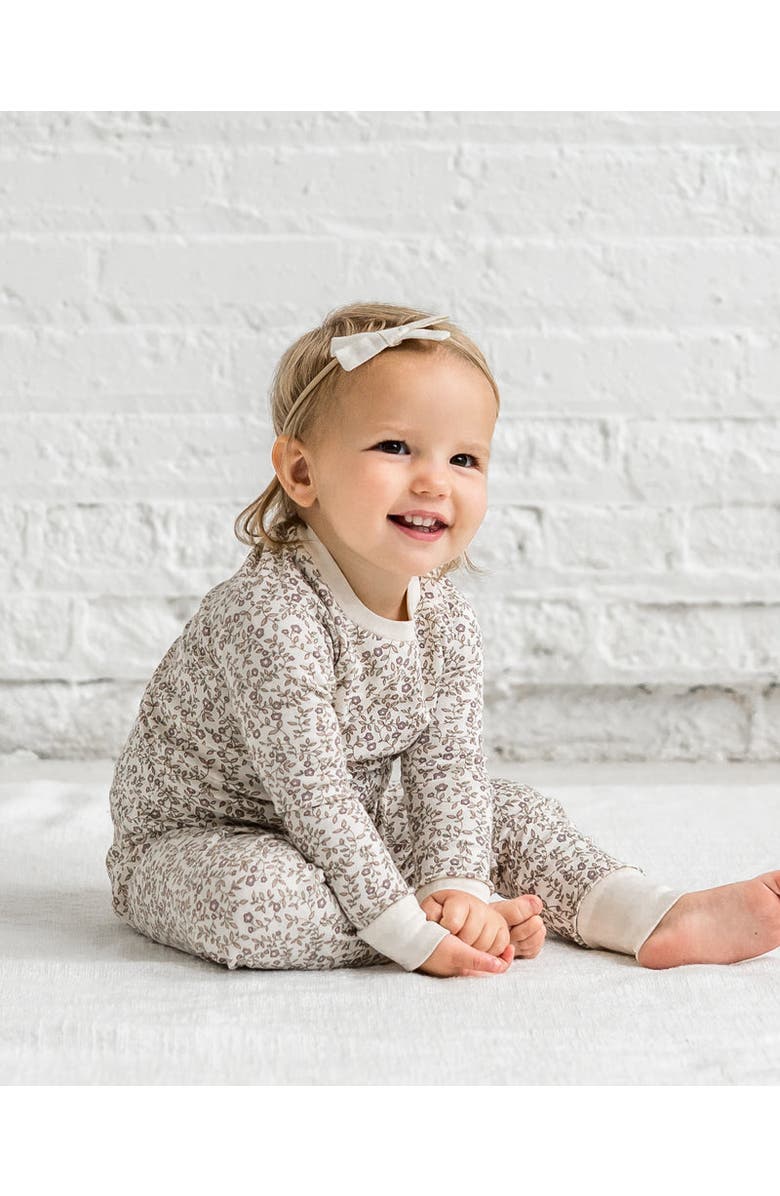 Colored Organics Organic 2-Piece Long Sleeve Jammie Set, Alternate, color, Aurora Floral / Purple + Mauve