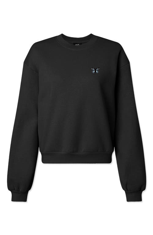 Dalix Butterfly Relaxed Sweatshirt In Black