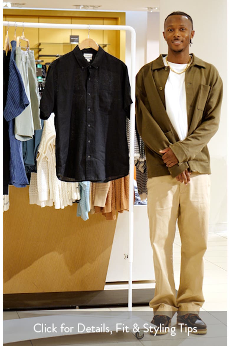 Slim Fit Linen Short Sleeve Shirt video