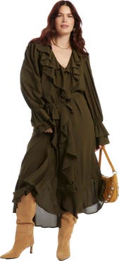 June + Vie Cascading Ruffle Maxi Dress