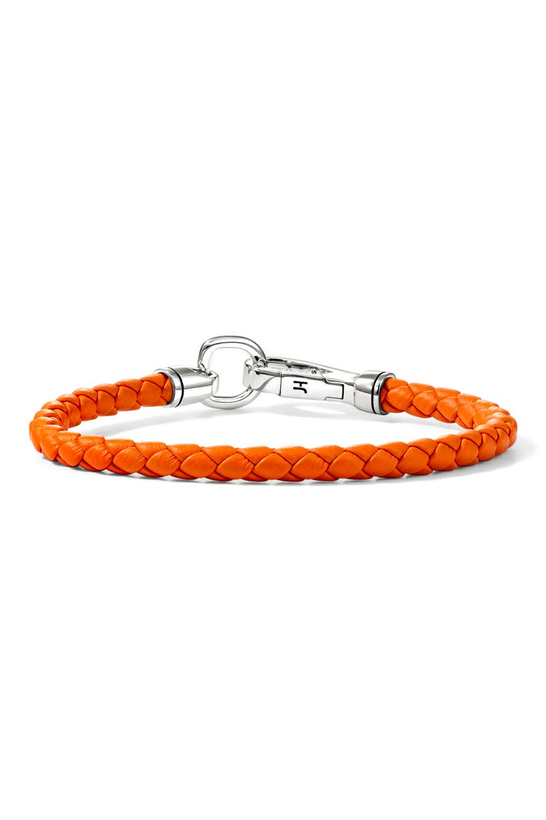Men's Braided Hook Clasp Bracelet, Alternate, color, ORANGE