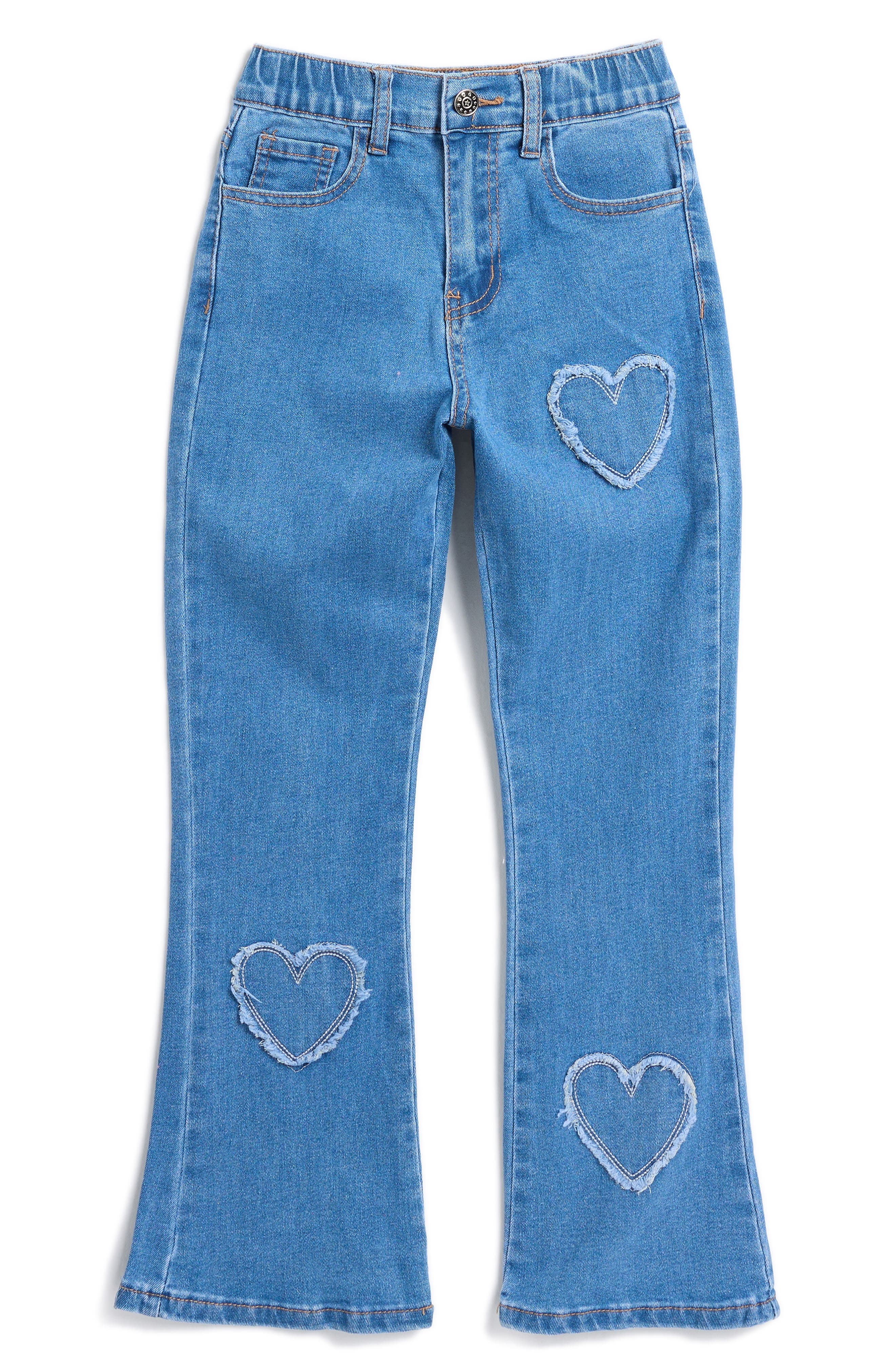 GOGO STAR Kids' Heart Patch Flare Jeans