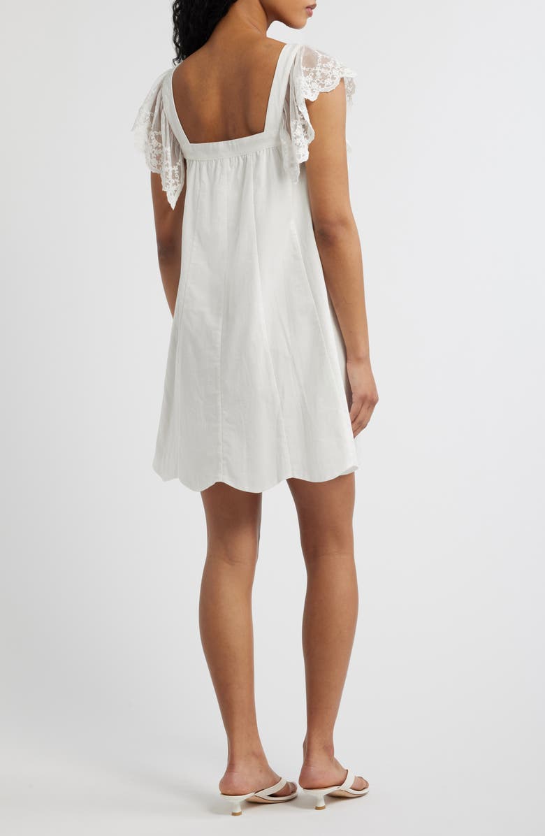 Lulus Lana Lace Trim Minidress, Alternate, color, White