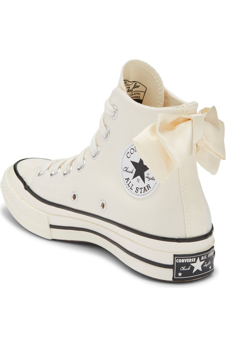 Converse Chuck 70 Bow High Top Canvas Sneaker, Alternate, color, Egret/ Egret/ Black