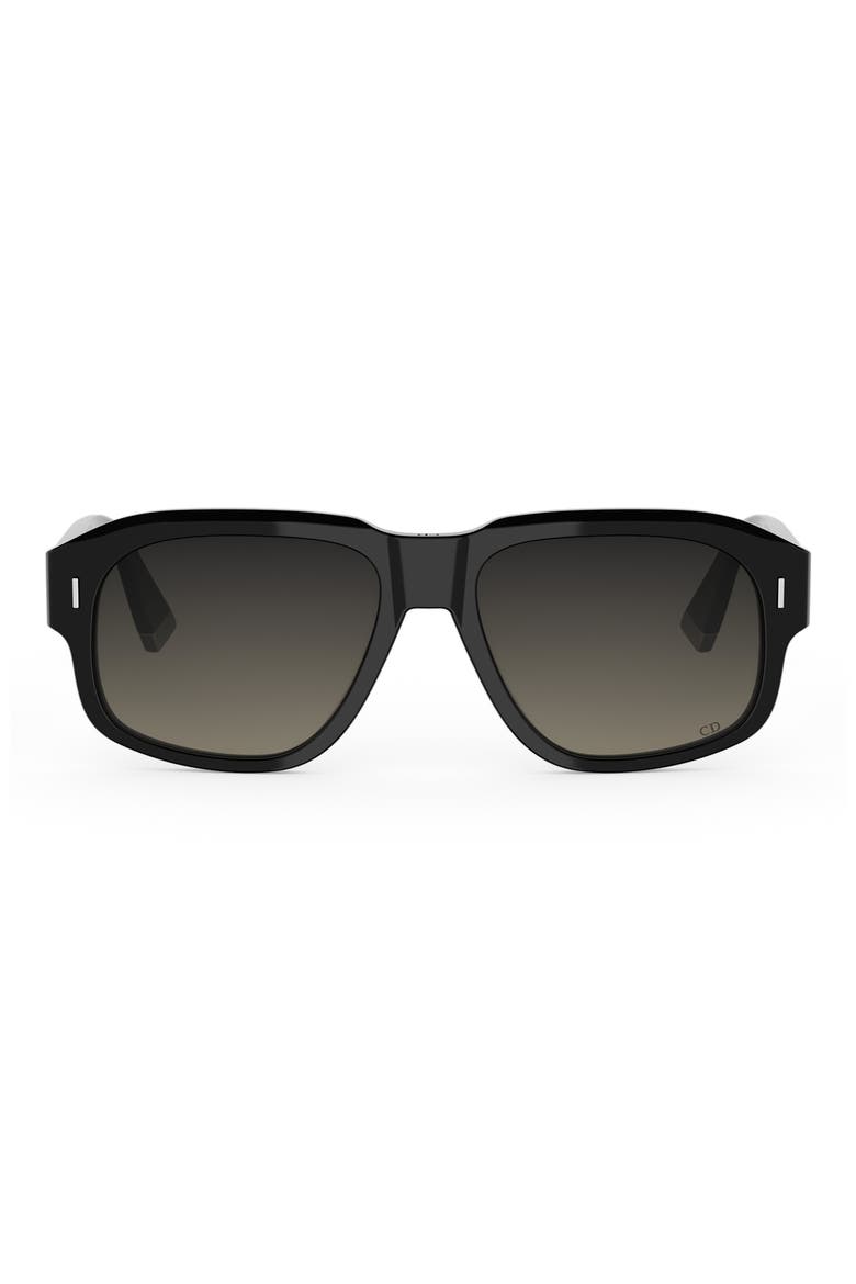 'DiorTailoring N1I 57mm Geometric Sunglasses, Main, color, BLACK/ OTHER / GRADIENT SMOKE
